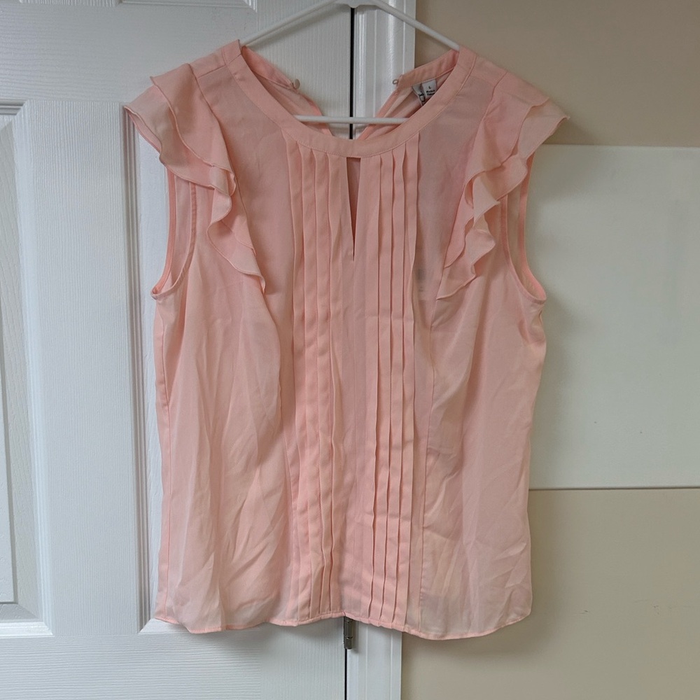 NWT Elle Light Pink Ruffle Blouse